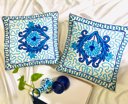 Hand-Embroidered Cushion Covers