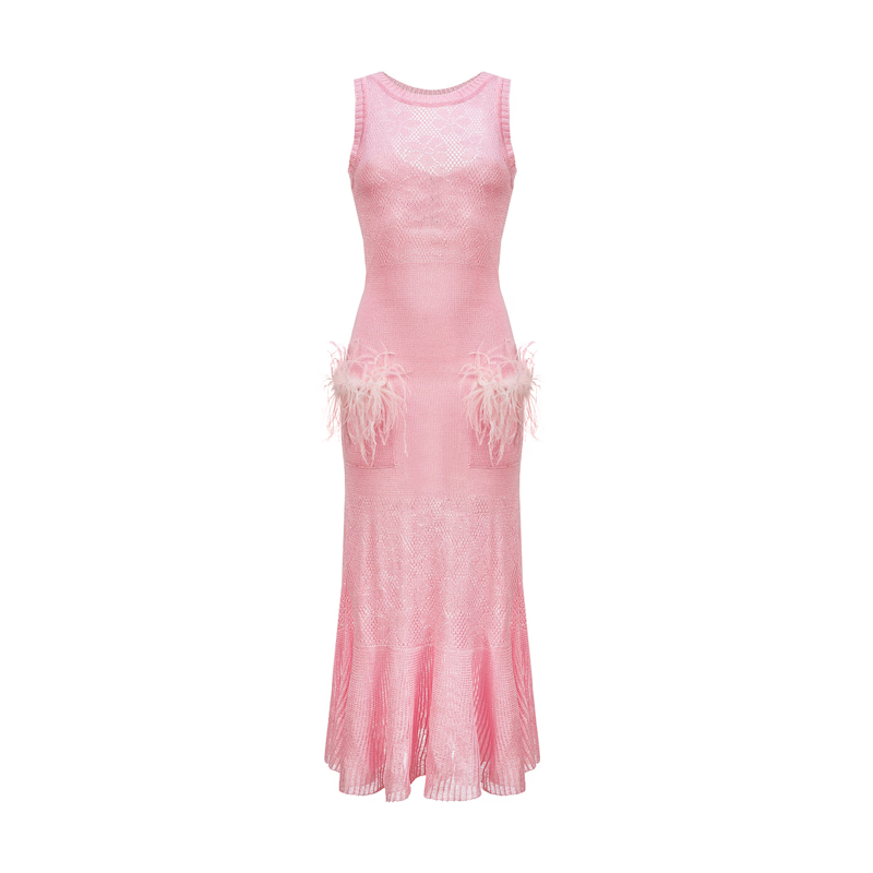 Elegant Rose Knit Dress