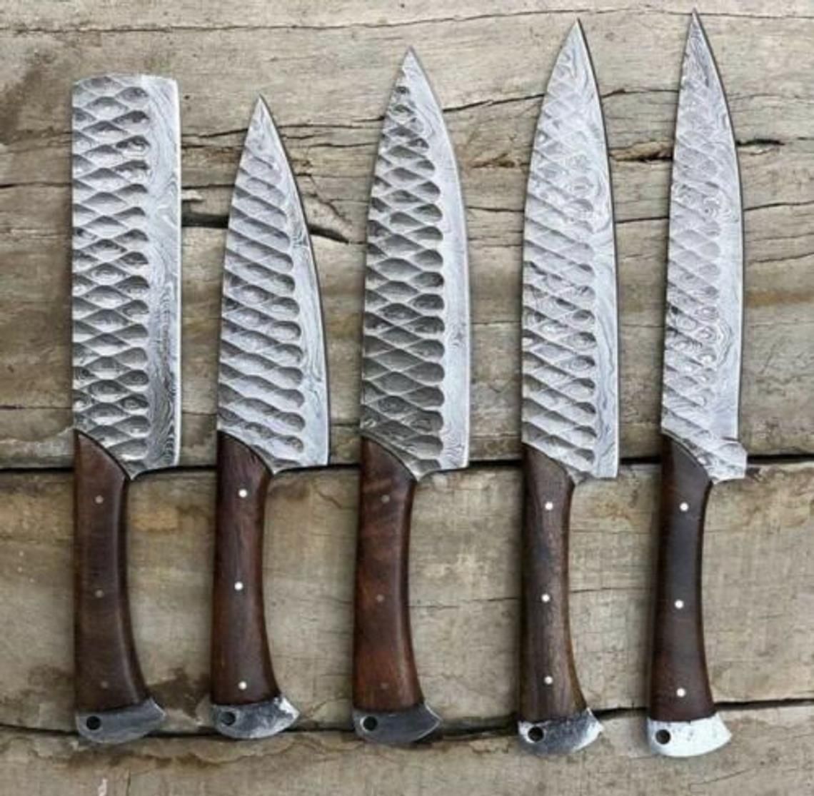 Handmade Damascus Steel Chef Knife” Rose Wood handle
